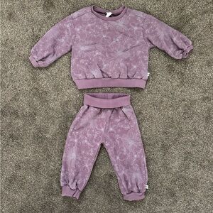 Honest Co 18 month organic cotton sweats set purple floral